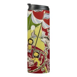 Vintage Retro Circus Animals Ring Theme Thermal Tumbler