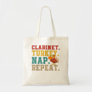 Vintage Retro Clarinet Turkey Nap Repeat Instrumen Tote Bag