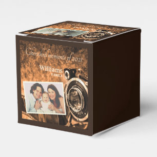 Vintage retro classic camera rustic custom family favour box