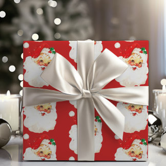 Vintage Retro Classic Santa Christmas Wrapping Paper