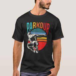 Vintage Retro Classic Style Parkour Silhouette Par T-Shirt