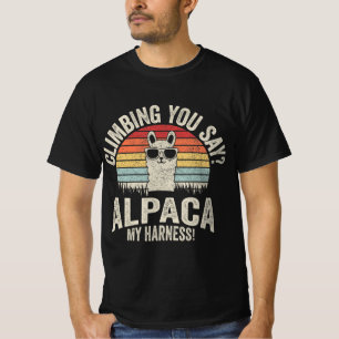 Vintage Retro Climbing You Say Alpaca My Harness T-Shirt