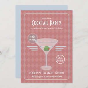 Vintage Retro Cocktail Party Invitation