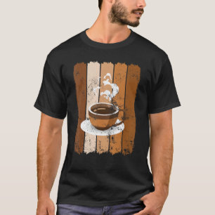 Vintage Retro Coffee Cup & Beans Cappuccino Espres T-Shirt