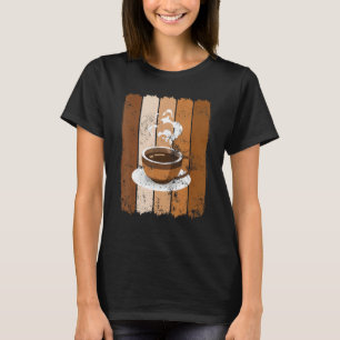 Vintage Retro Coffee Cup & Beans Cappuccino Espres T-Shirt