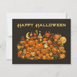 Vintage Retro Collection of Halloween Memorabilia Holiday Card