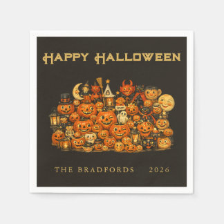 Vintage Retro Collection of Halloween Memorabilia Napkin