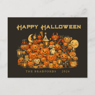 Vintage Retro Collection of Halloween Memorabilia Postcard