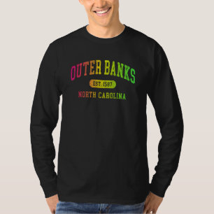 Vintage Retro Colourful Arch Text Outer Banks OBX T-Shirt