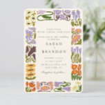 Vintage Retro Colourful Floral Wedding  Invitation<br><div class="desc">Vintage Retro Colourful Floral Wedding</div>