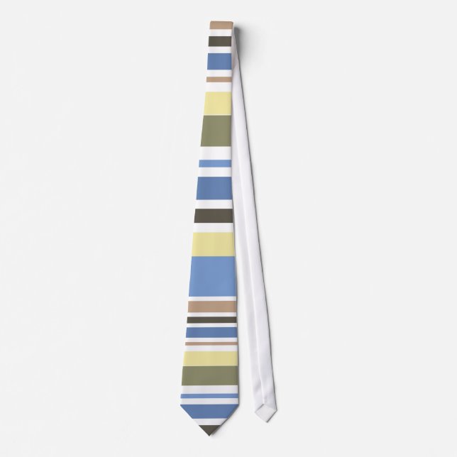 Vintage Retro Colourful Stripes #3 Tie (Front)