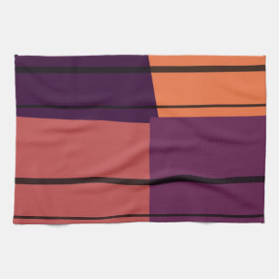 Vintage Retro Colourful Stripes Art Pattern #2 Tea Towel