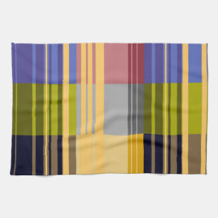 Vintage Retro Colourful Stripes Art Pattern #4 Tea Towel