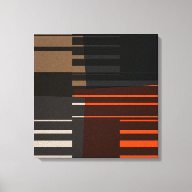 Vintage Retro Colourful Stripes Art Pattern Canvas Print (Front)