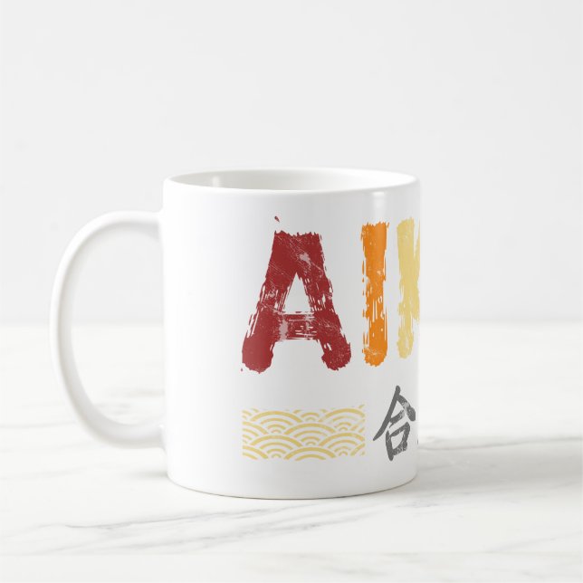 Vintage Retro Colours Aikido Drink Mug (Left)