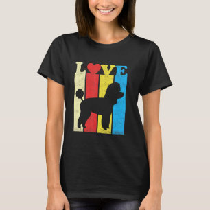 Vintage Retro Colours I Love My Toy Poodle Dog T-Shirt