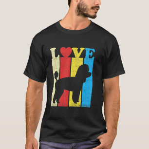 Vintage Retro Colours I Love My Toy Poodle Dog T-Shirt