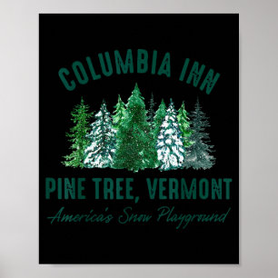 Vintage Retro Columbia Inn Ne Tree Vermont Merry C Poster