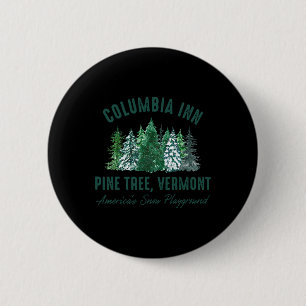 Vintage Retro Columbia Inn Pine Tree Vermont Merry 6 Cm Round Badge
