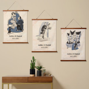 Vintage Retro Comic Book Pop Art Classic Wedding Hanging Tapestry
