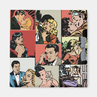 Vintage retro comic love story