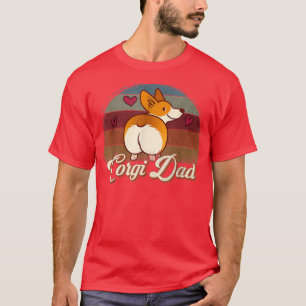 Vintage Retro Corgi Dad Puppy Dad Dog Papa Lover G T-Shirt