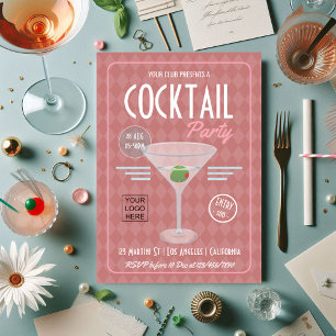 Vintage Retro Corporate Cocktail Party Invitation