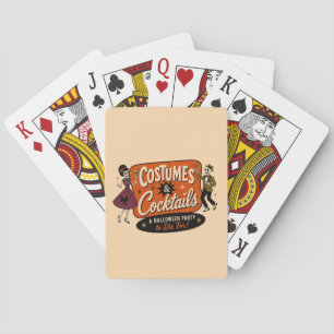 Vintage Retro Costumes & Cocktails Halloween Party Playing Cards