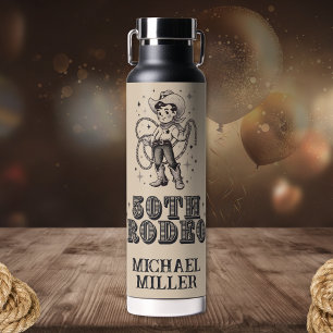 Vintage Retro Cowboy Rodeo 50th Birthday Party Water Bottle