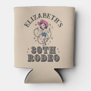 Vintage Retro Cowgirl 30th Birthday Party Can Cooler