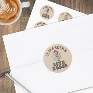 Vintage Retro Cowgirl 30th Birthday Party Classic Round Sticker