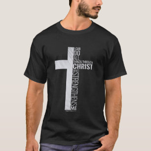 Vintage Retro Cross with Bible verse Philippians 4 T-Shirt