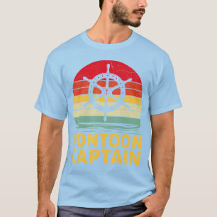Vintage Retro Cruise Ship Steering Wheel Pontoon C T-Shirt