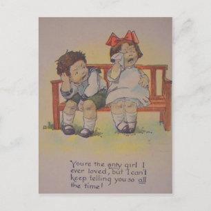 Vintage Retro Crying Valentine Card