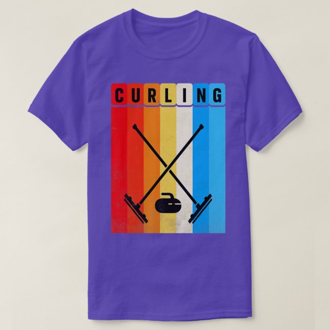 Vintage Retro Curling  T-Shirt (Design Front)