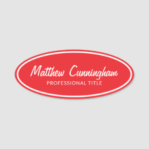 Vintage Retro Custom Logo Employee Name Job Title Tag