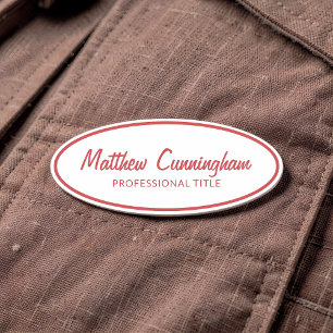 Vintage Retro Custom Logo Employee Name Job Title Tag