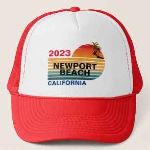 VINTAGE RETRO CUSTOM NEWPORT BEACH CALIFORNIA TRUCKER HAT