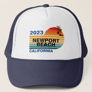 VINTAGE RETRO CUSTOM NEWPORT BEACH CALIFORNIA TRUCKER HAT