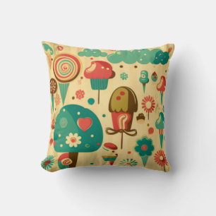 Vintage retro cute design for kids Cake Pop Cushion