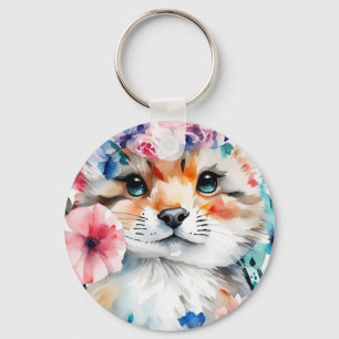Vintage retro cute design for kids key ring