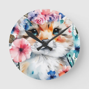 Vintage retro cute design for kids round clock