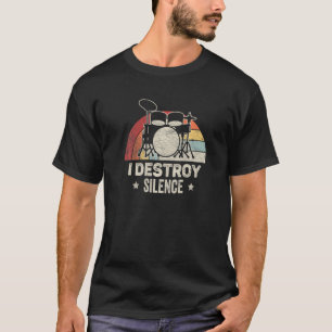 Vintage Retro Cute Drum Set Rocker Music Percussio T-Shirt