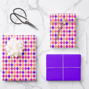Vintage Retro Cute Pink Gingham Plaid Pattern Wrapping Paper Sheet