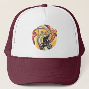VINTAGE RETRO CYCLING IN COLORFUL TWIRL TRUCKER HAT