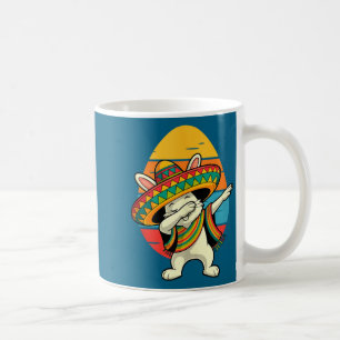 Vintage retro dabbing bunny mexican easter coffee mug