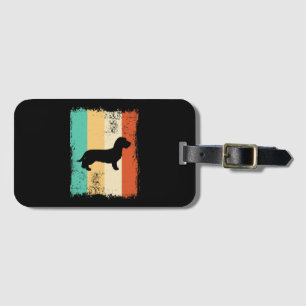 Vintage Retro Dachshund Wirehaired Luggage Tag