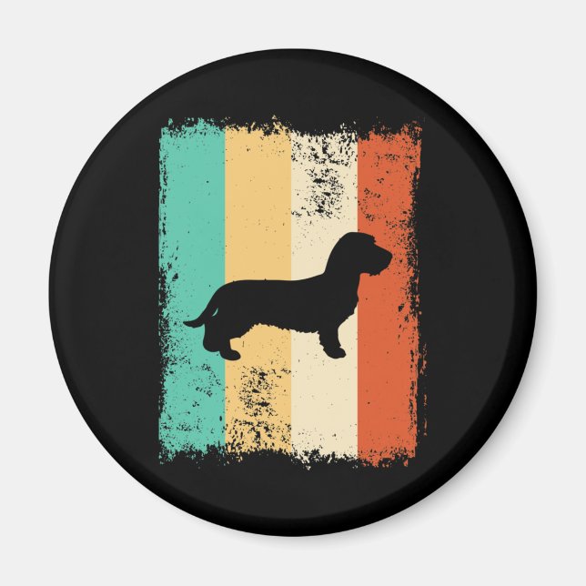 Vintage Retro Dachshund Wirehaired Magnet (Front)