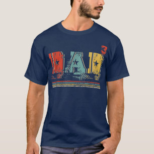 Vintage Retro Dad 3 Funny Dad Of Three Kids Father T-Shirt