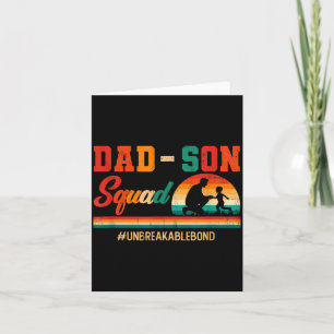 Vintage retro dad son squad father's day family card